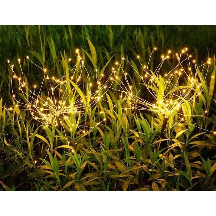 Lampa solara sub forma de artificii, 120 LED-uri, alb cald (4)