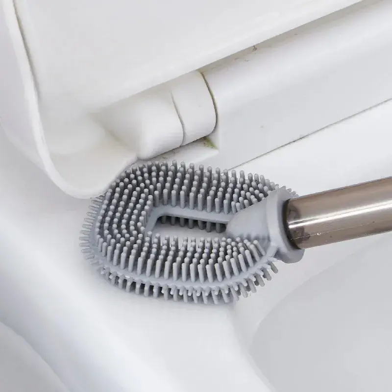 Perie de Toaleta, cu Recipient pentru Detergent, din Plastic+TPR, Montare fara Perforare, 40 x 9 cm, Alb (4)