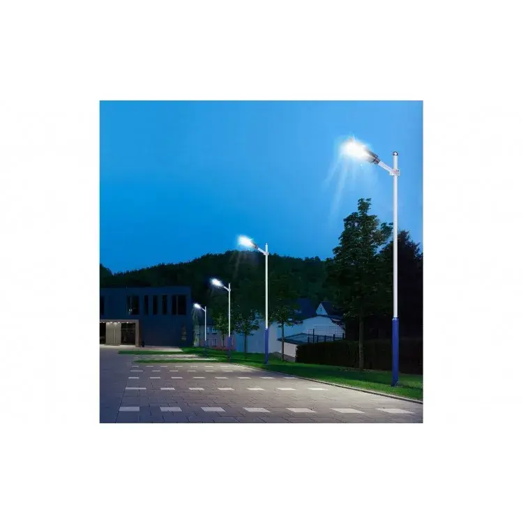 Lampa solara stradala, cu telecomanda, senzor de miscare si lumina, suport prindere, 48 LED-uri, IP65, ABS, 5AH, 50W, temperatura culoare 6500K, 28.5x18.8x5 cm, autonomie 10-12 ore, negru (2)