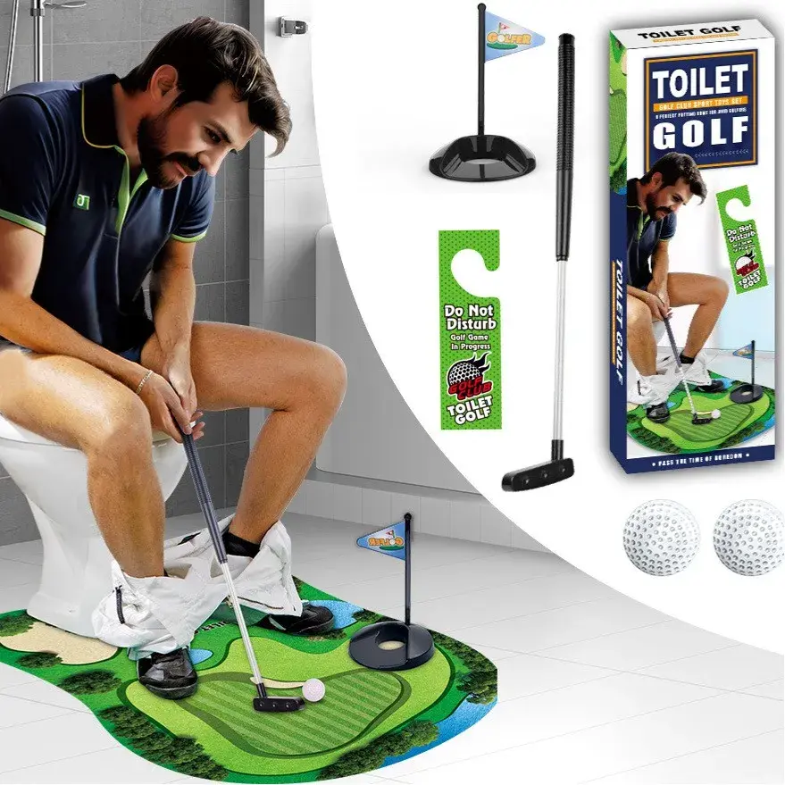 Covoras de Baie, Model Teren de Golf, Interactiv, +14 Ani, din PVC, 80 x 69 cm, Verde (6)