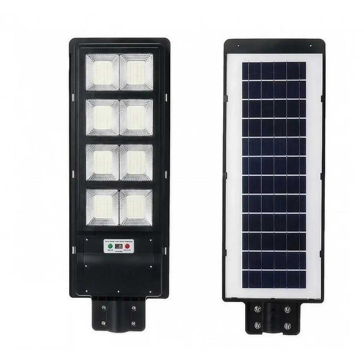 Lampa solara stradala, cu telecomanda, senzor de miscare si lumina, suport prindere, 180 LED-uri, IP65, ABS, 10AH, 200W, temperatura culoare 6500K, 59.5x23.8x6.8 cm, autonomie 10-12 ore, negru