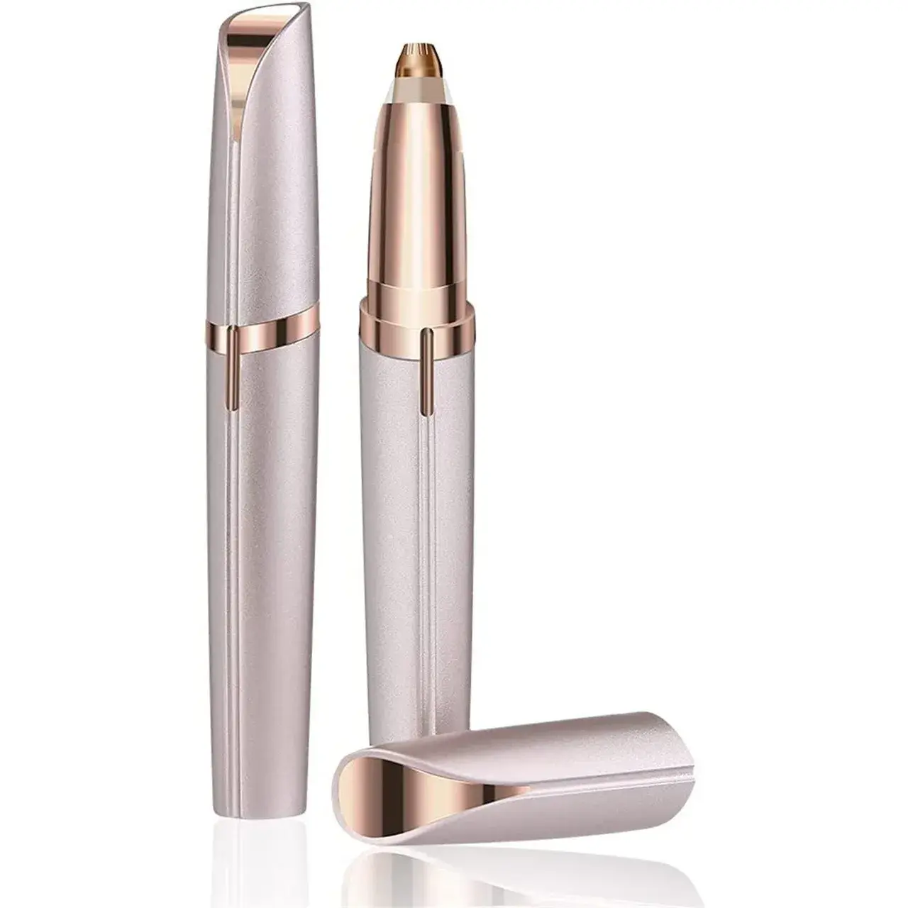 Trimmer Facial pentru Sprâncene și Păr Facial, Reîncărcabil USB, Design Compact, ABS, 1.5 x 13 cm, Sampanie (3)