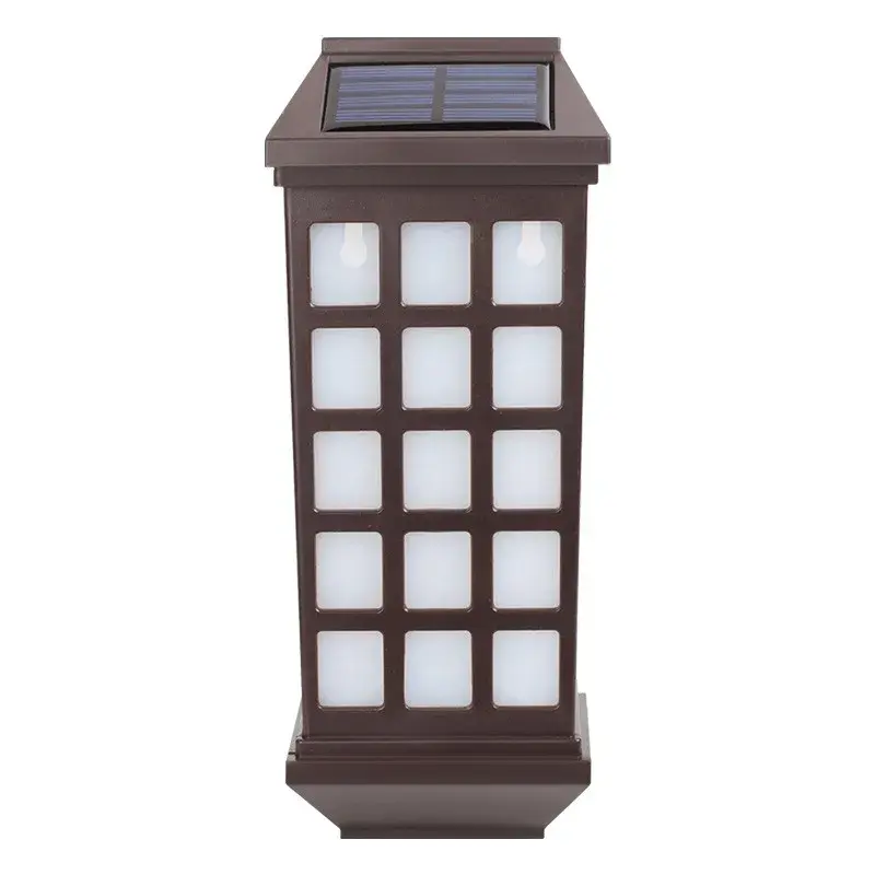 Lampa solara LED tip Felinar pentru perete, 23 x 9 cm, 1.2V, ABS, 600mAh, rezistent la apa, alb rece (2)
