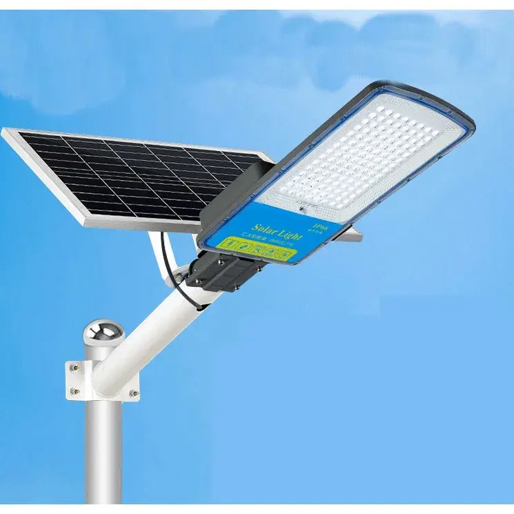Lampa solara stradala, IP66, senzor de lumina, 120 LED-uri SMD, 1800 lm, panou 20W, putere 100W, autonomie 12-16 ore, telecomanda, montare prin fixare, pentru strada sau gradina, finisaj mat, material ABS, 49 x 21 x 5.5 cm, gri (5)