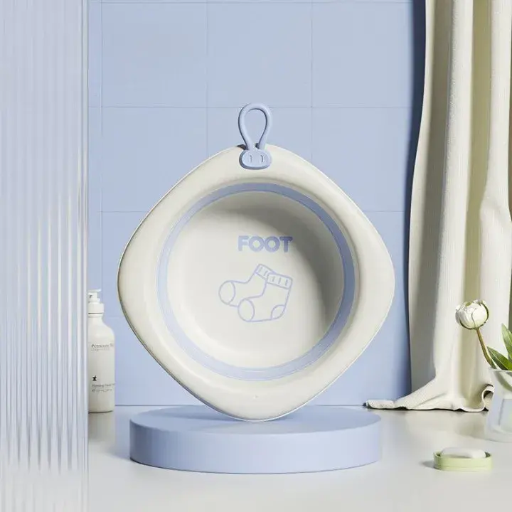 Cada Pliabila pentru Baie pentru Copii, Cadita pentru Bebelusi, Model Romb pentru Picioare, Mov, 31.5x31.5x3.5 cm, 3L (5)