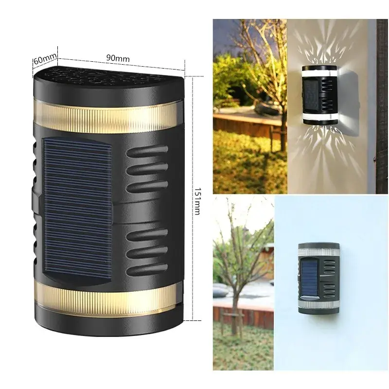 Lampa solara LED decorativa cu lumina bidirectionala, IP65, 1.2V, 600mah, 15.1 x 9 x 6 cm, material ABS, alb rece (3)