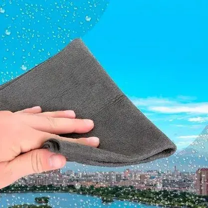 Laveta Magica din Microfibra, pentru Stergerea Sticlei, fara Scame, Absorbanta, 20x30 cm, Gri (2)