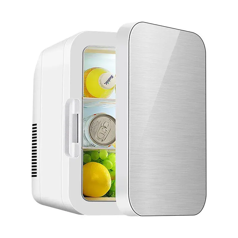 Mini Frigider pentru Auto / Cosmetice, Dubla Functie de Incalzire Racire, Portabil, Exterior 28 x 26 x 19 cm / Interior 24 x 20 x 15 cm, Volum 8 L, Gri/Alb
