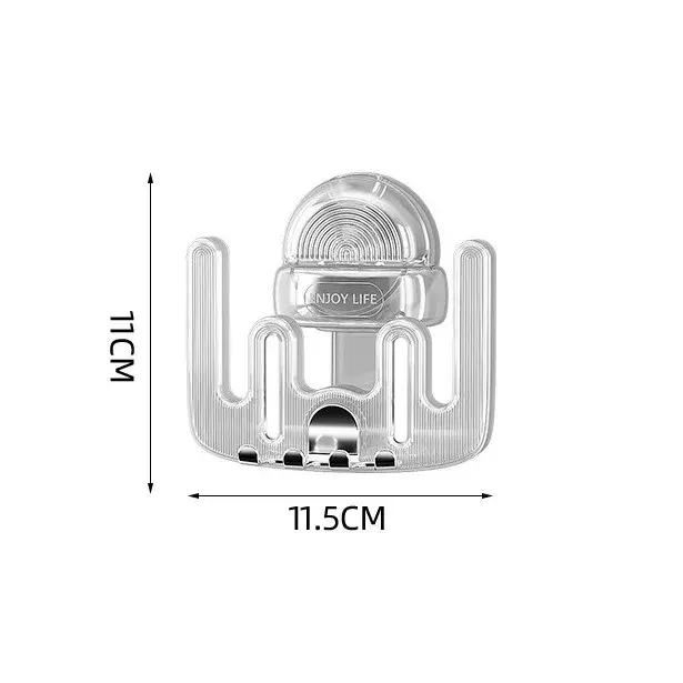 Suport Multifunctional Dublu, Pahar si Suport pentru Periuta de Dinti, Plastic, 11 cm x 11.5 cm, Transparent (8)