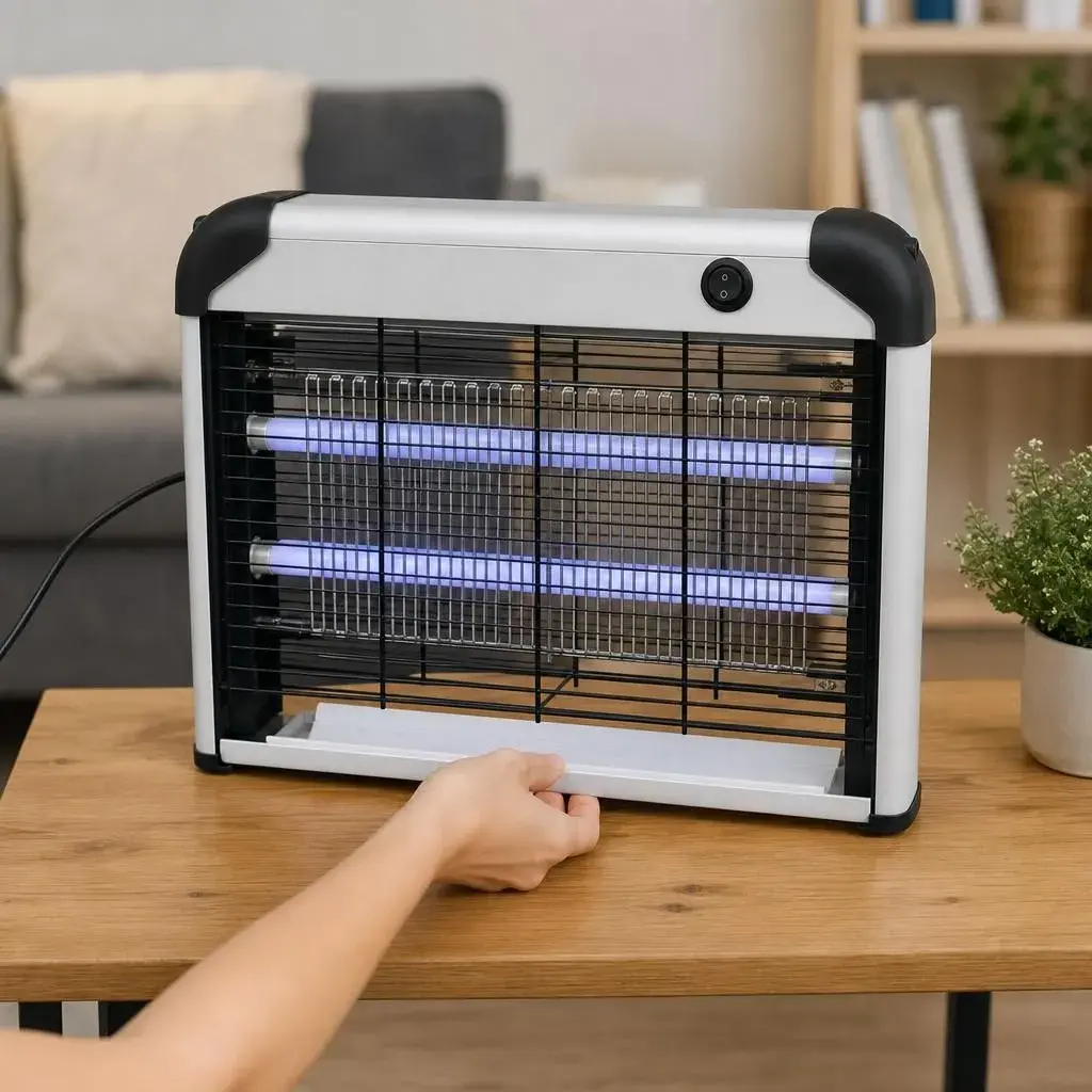 Lampa Anti-Tantari, Model Practic pentru Utilizare Zilnica, Alimentare Electrica si Design Portabil, Protectie Impotriva Insectelor, Utilizare Practica si Confort Sporit, Ideal pentru Casa, Terasa, Curte, 26.5 x 39 cm, Alb (4)