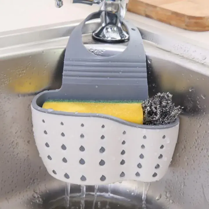 Suport Scurgere pentru Burete si Laveta de Vase Bucatarie, Curea Reglabila, Plastic Flexibil, 15x 5x (16)
