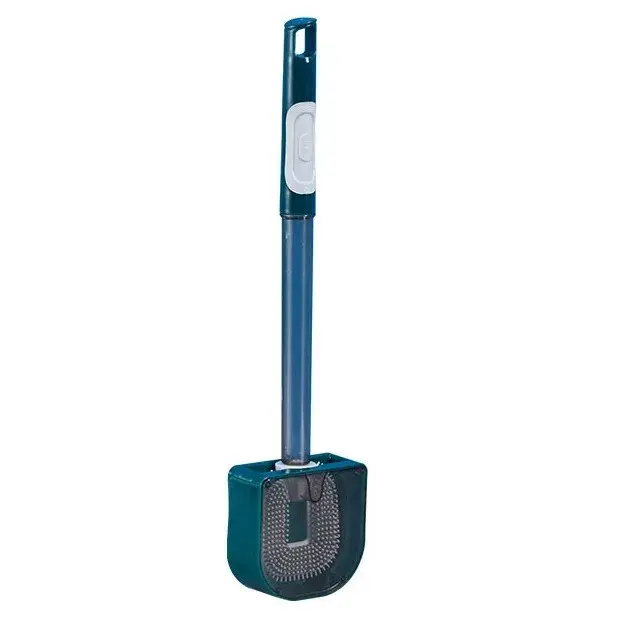 Perie de Toaleta, cu Recipient pentru Detergent, din Plastic+TPR, Montare fara Perforare, 40 x 9 cm, Verde