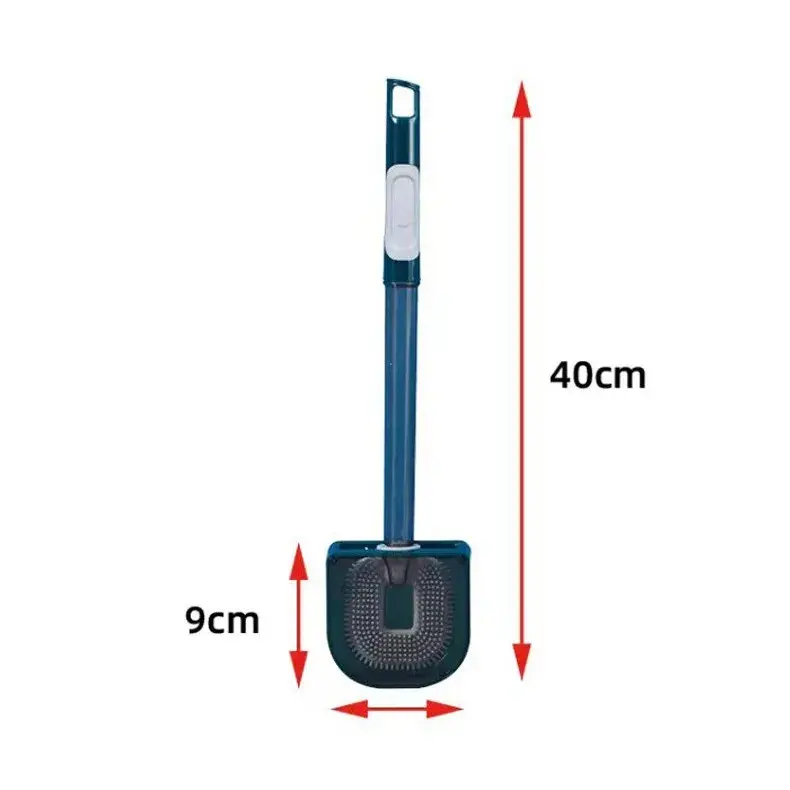 Perie de Toaleta, cu Recipient pentru Detergent, din Plastic+TPR, Montare fara Perforare, 40 x 9 cm, Verde (3)