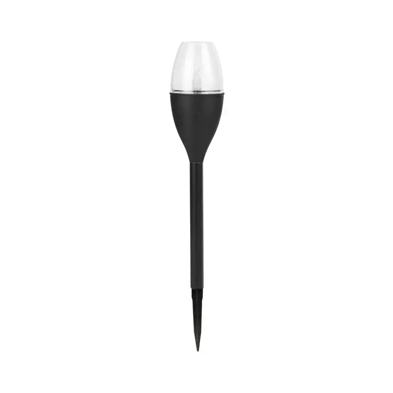 Lampa solara LED pentru gradina, Set 10 Bucati, Tip Pahar de Vin, Inaltime 37.5 cm, efect de flacara, PVC si ABS, 2V, 200mAh, Lumina Multicolora, Negru (4)