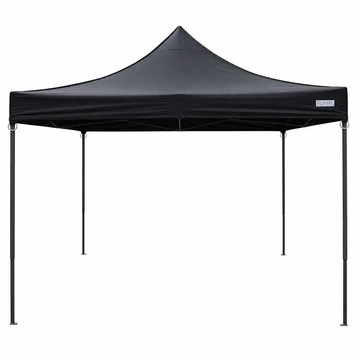 Cort Pavilion Pliabil 3x3m, Cadru Metal Pliabil Ranforsat, Inele pentru Ancorare, Polyester Oxford 420D 185 g/m, pentru Curte, Gradina, Evenimente, Negru (3)