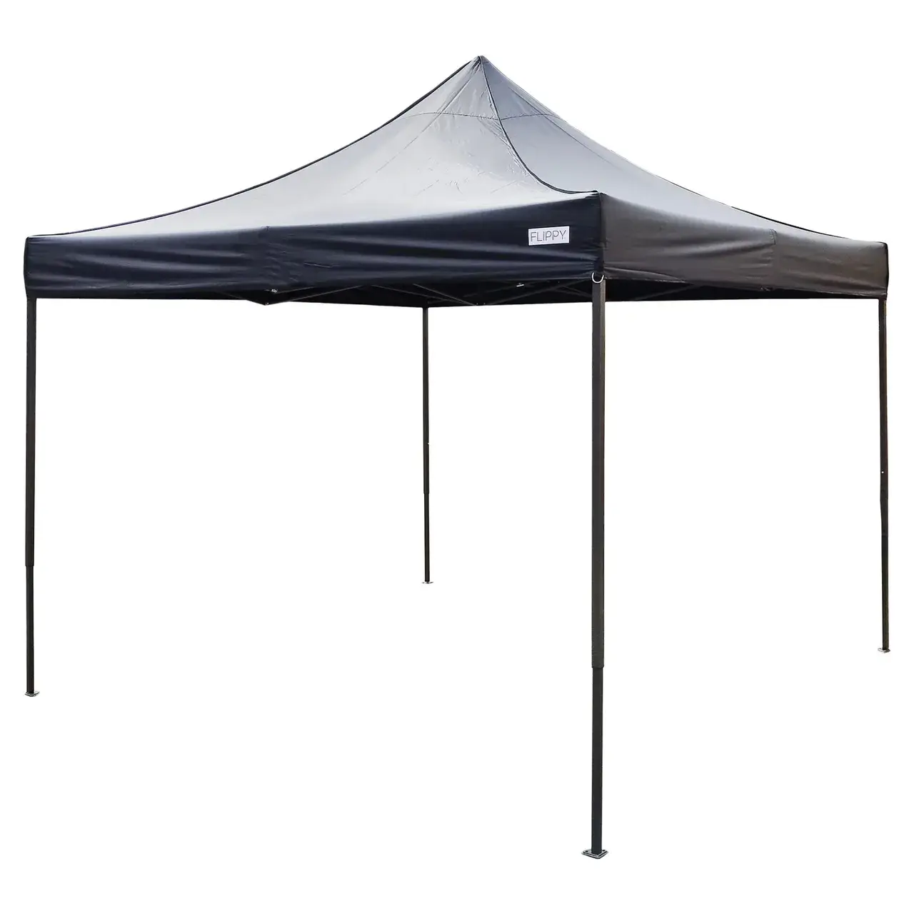 Cort Pavilion Pliabil 3x3m, Cadru Metal Pliabil Ranforsat, Inele pentru Ancorare, Polyester Oxford 420D 185 g/m, pentru Curte, Gradina, Evenimente, Negru (7)