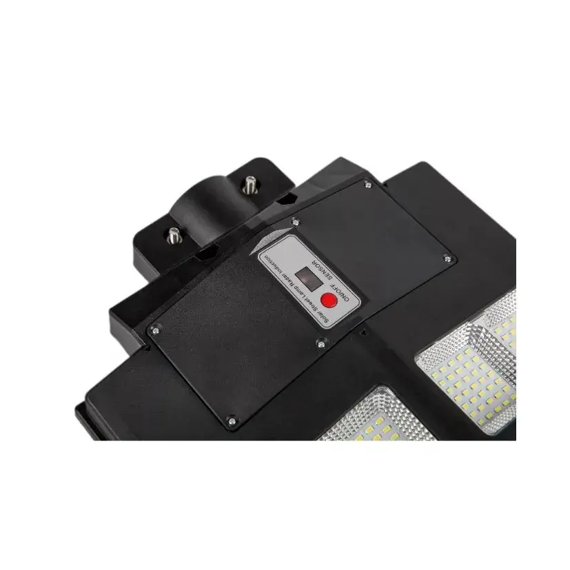 Lampa solara stradala, cu telecomanda, senzor de miscare si lumina, suport prindere, 640 LED-uri, IP65, ABS, 20AH, 400W, temperatura culoare 6500K, 59.7x34.8x7.2 cm, autonomie 10-12 ore, negru (2)