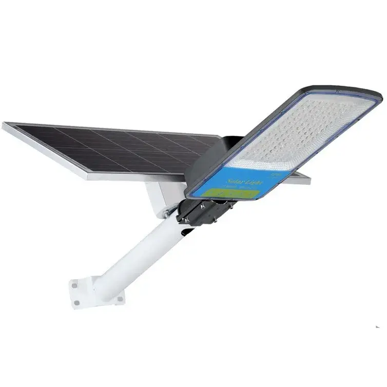 Lampa solara stradala, IP66, senzor de lumina, 240 LED-uri SMD, 3200 lm, panou 35W, putere 400W, autonomie 12-16 ore, telecomanda, montare prin fixare, pentru strada sau gradina, finisaj mat, material ABS, 49 x 21 x 5.5 cm, gri