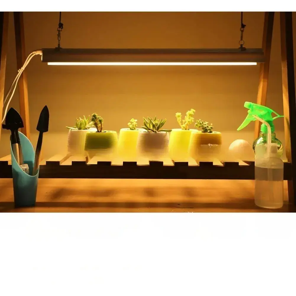 Lampa dubla pentru cresterea plantelor, 50 cm, T5, tehnologie LED, nu afecteaza plantele, potrivit pentru intregul ciclu de crestere, lumina alb calda