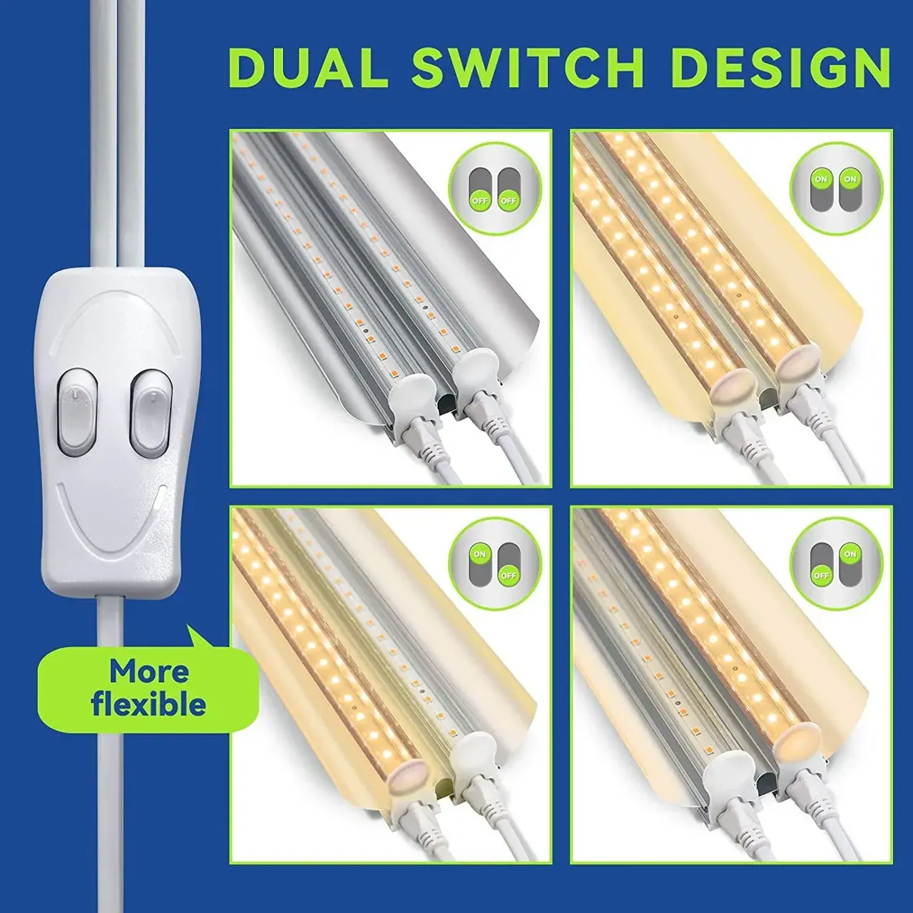 Lampa dubla pentru cresterea plantelor, 50 cm, T5, tehnologie LED, nu afecteaza plantele, potrivit pentru intregul ciclu de crestere, lumina alb calda (5)