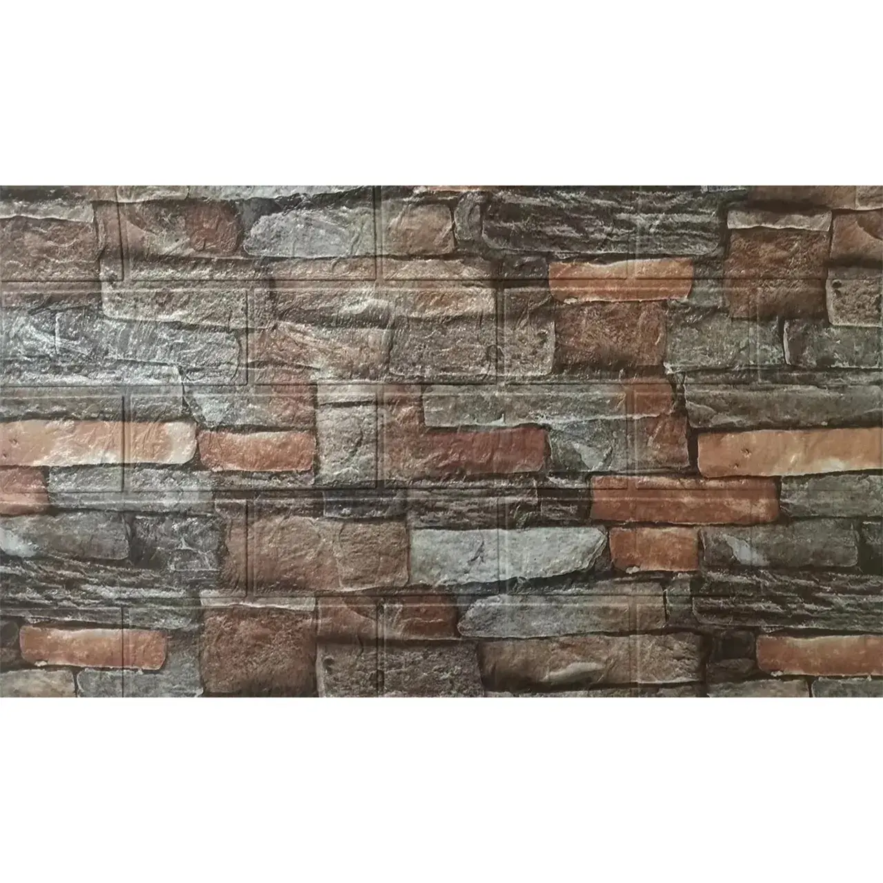 Set 10 Placi de Tapet, Autoadezive, 70 x 77 cm, 2.5 mm Grosime, Suprafata Acoperita 5.3 mp, din PVC, Model Caramida, Roscat (8)