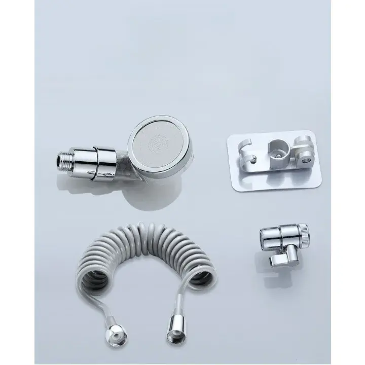 Set Extensie de Dus, pentru Baterie Baie sau Bucatarie, 4 Piese, Filtru de Ioni Negativi, Furtun Flexibil de 1.5 Metri, Argintiu (6)