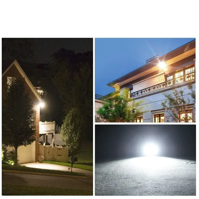 Set 2 proiectoare LED cu Panou Solar, Telecomanda, Waterproof, 200 LED-uri incorporate, 65W, 24x18 cm, IP67, Design Modern, Negru (3)