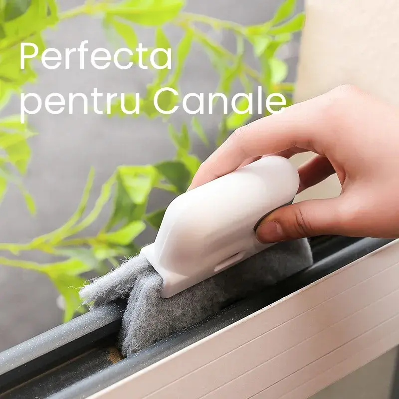Perii de Curatat 2 in 1, Perii pentru Canalele din Ferestre si Usi, Perii pentru Colturi Moarte, pentru Geamuri, locuri greu de accesat, Alb (2)