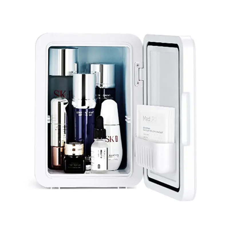 Mini Frigider pentru Cosmetice, Dubla Functie de Incalzire Racire, Portabil, 32 x 25 x 24.5 cm, Volum 12L, Alb (2)