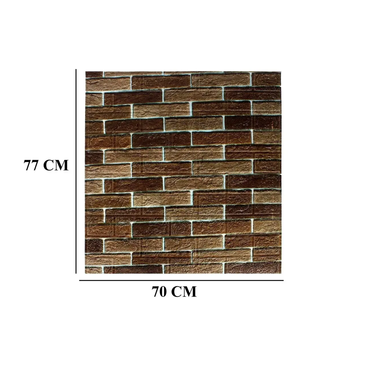 Set 10 Placi de Tapet, Autoadezive, 70 x 77 cm, 2.5 mm Grosime, Suprafata Acoperita 5.3 mp, din PVC, Model Caramida, Maro (2)
