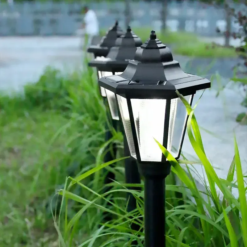 Lampa solara hexagonala de gradina, Alb Cald