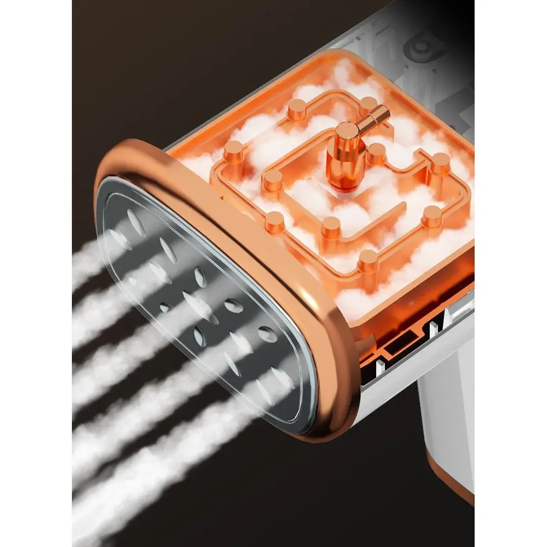 Aparat de Calcat Vertical Portabil cu Abur, Putere 1000W, Rezervor de 100 ml, Priza, Functie Anti Calcar si Auto Curatare, Pliabil, 15x17x7.5 cm, Alb (7)