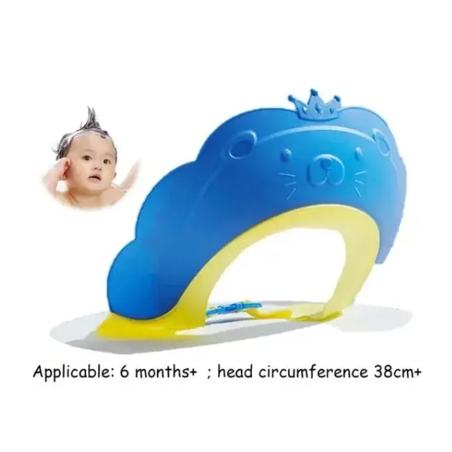 Viziera de Protectie Baie Pentru Copii, Fippy, Model Coronita Leu, Dimensiune ajustabila, Durabil, Usor de curatat, Impotriva Samponului, pentru Ochi si Urechi, TPE+PP, 21x20.5 cm, Albastru (3)