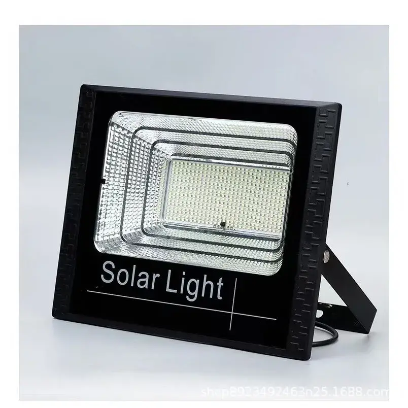 Proiector LED SMD 300W cu incarcare solara, panou solar, cu telecomanda, suport prindere, material ABS, 15AH, 400 LED-uri, temperatura culoare 6500k, 32x26x9 cm, negru (4)