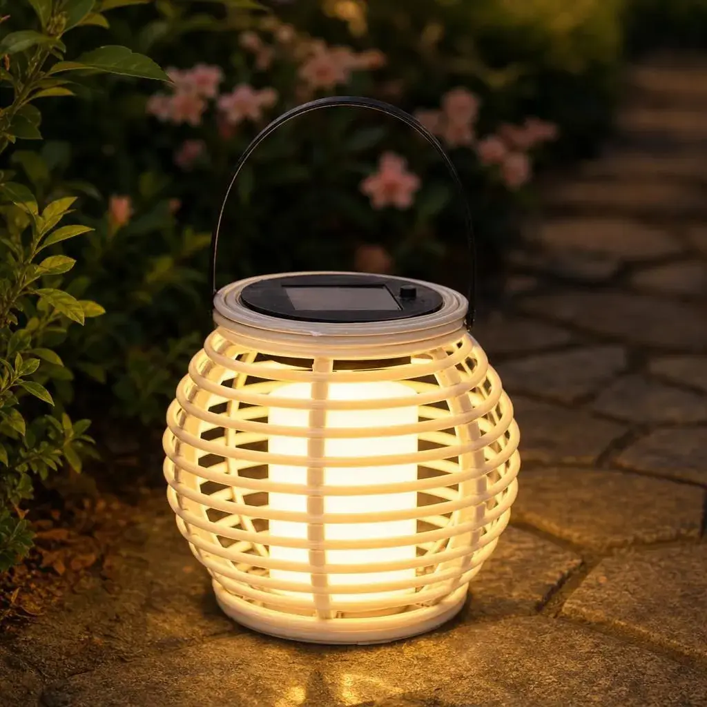 Lampa Solara, Alimentare Solara, Iluminare pentru Exterior, pentru Gradina, Curte si Terasa, 23x16 cm, Crem (2)