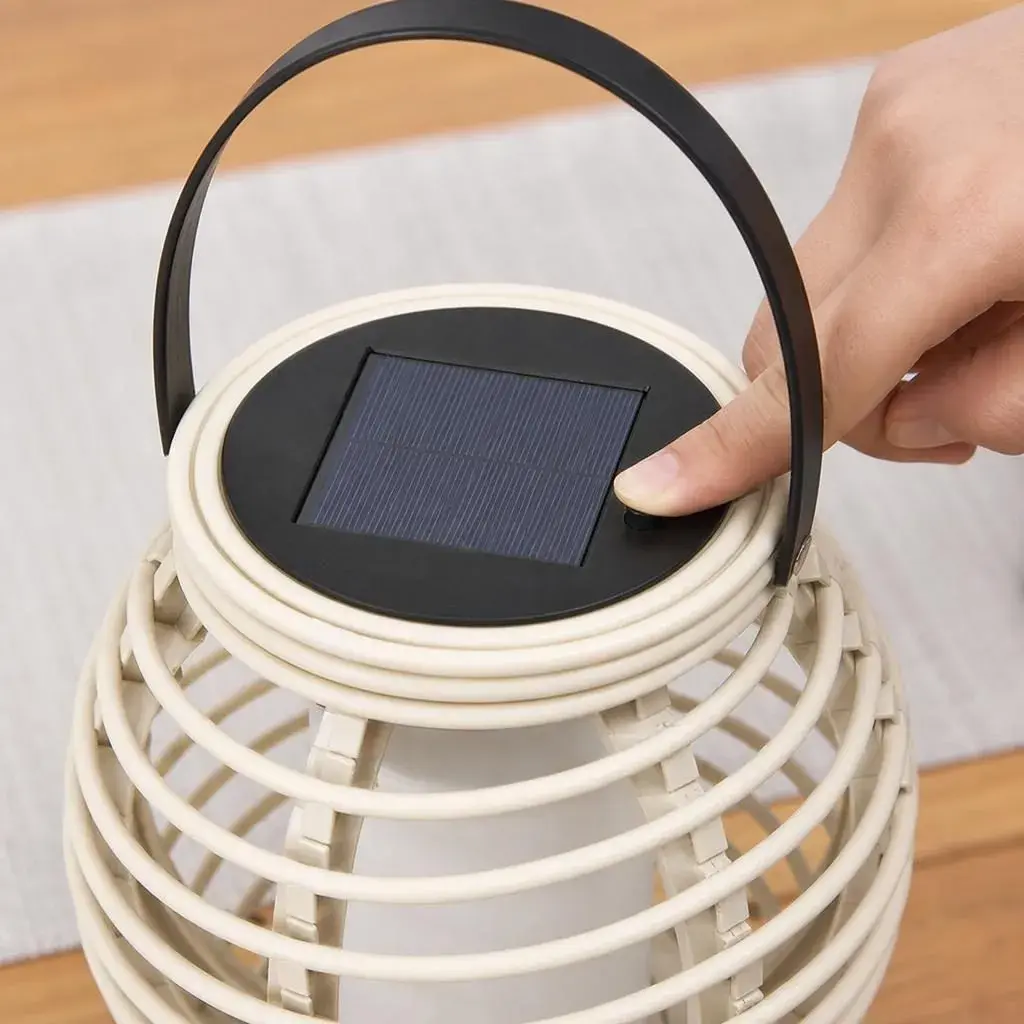 Lampa Solara, Alimentare Solara, Iluminare pentru Exterior, pentru Gradina, Curte si Terasa, 23x16 cm, Crem (3)