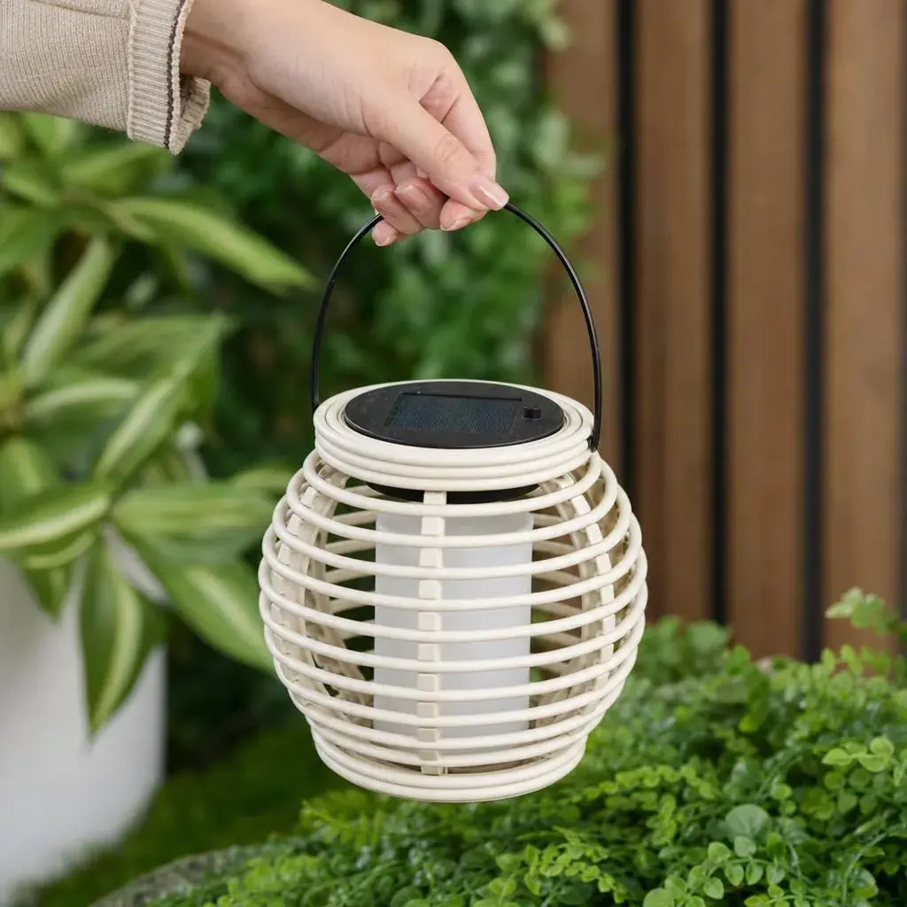 Lampa Solara, Alimentare Solara, Iluminare pentru Exterior, pentru Gradina, Curte si Terasa, 23x16 cm, Crem (4)