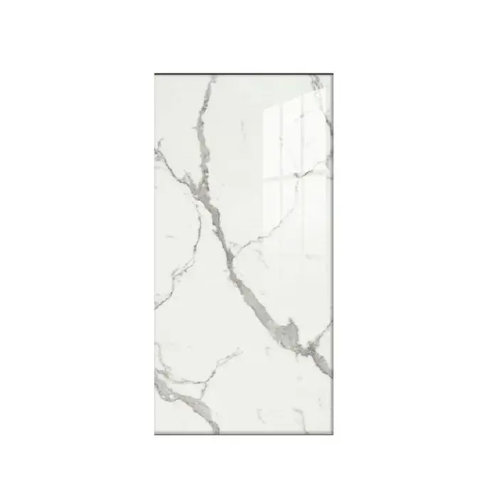Set 10 Placi Tapet, 60 x 30 cm, Grosime 1.5 mm, din PVC, Model Imitatie de Marmura, Suprafata acoperita 1.8 mp, Gri Deschis
