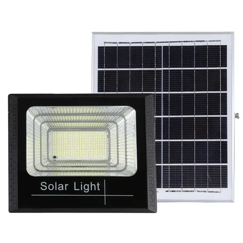 Proiector LED SMD 300W cu incarcare solara, panou solar, cu telecomanda, suport prindere, material ABS, 18AH, 400 LED-uri, temperatura culoare 6500k, 32x26x9 cm, negru (2)