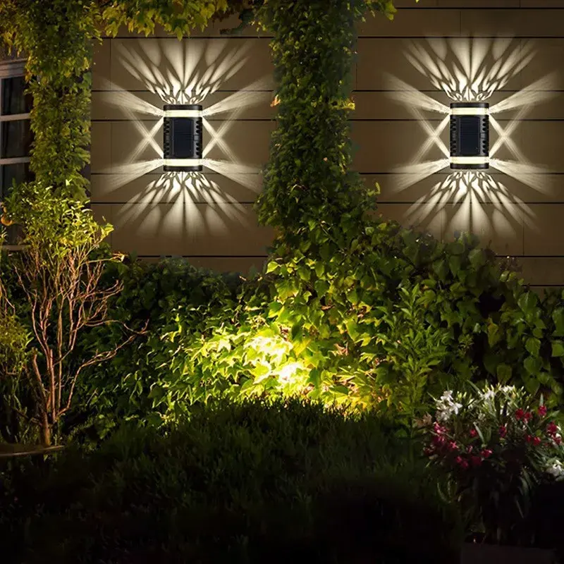Lampa solara LED decorativa cu lumina bidirectionala, IP65, 1.2V, 600mah, 15.1 x 9 x 6 cm, material ABS, alb cald