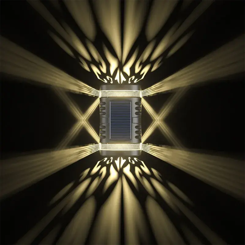 Lampa solara LED decorativa cu lumina bidirectionala, IP65, 1.2V, 600mah, 15.1 x 9 x 6 cm, material ABS, alb cald (5)