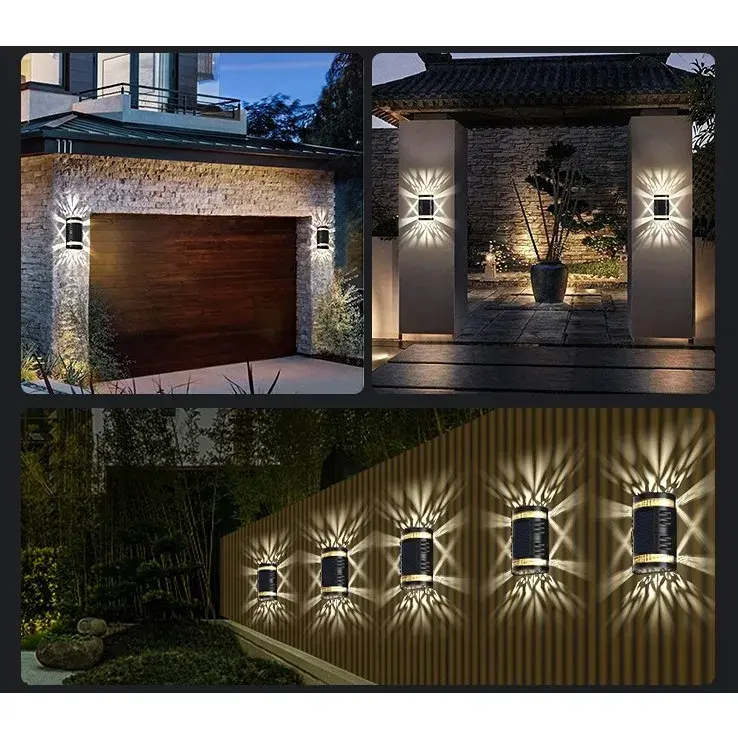 Lampa solara LED decorativa cu lumina bidirectionala, IP65, 1.2V, 600mah, 15.1 x 9 x 6 cm, material ABS, alb cald (6)