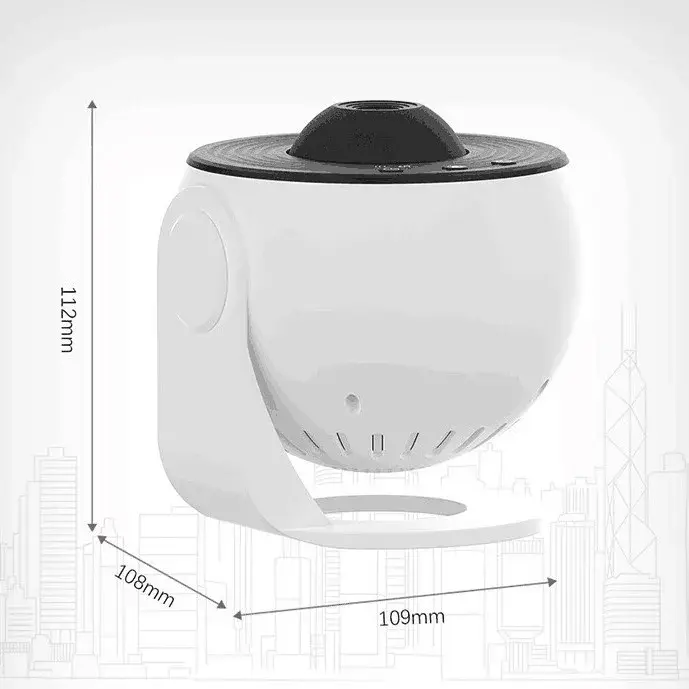 Lampa Tip Proiector Galaxie, pentru Dormitor, Tematica Cer Instelat, Model Glob, HD, Rotire 360 de Grade, 13 Imagini, Incarcare USB, 5 W, 11.2x10.8x10.9 cm, Alb Negru (7)