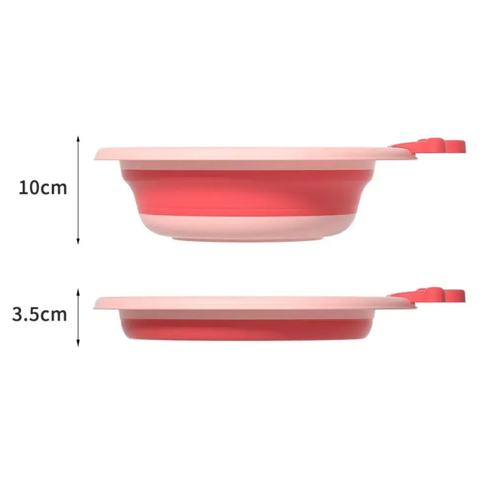 Cada Pliabila pentru Baie pentru Copii, Cadita pentru Bebelusi, Model Rotund cu Iepuras, Roz, 30x31x3.5 cm, 3.3 L (6)