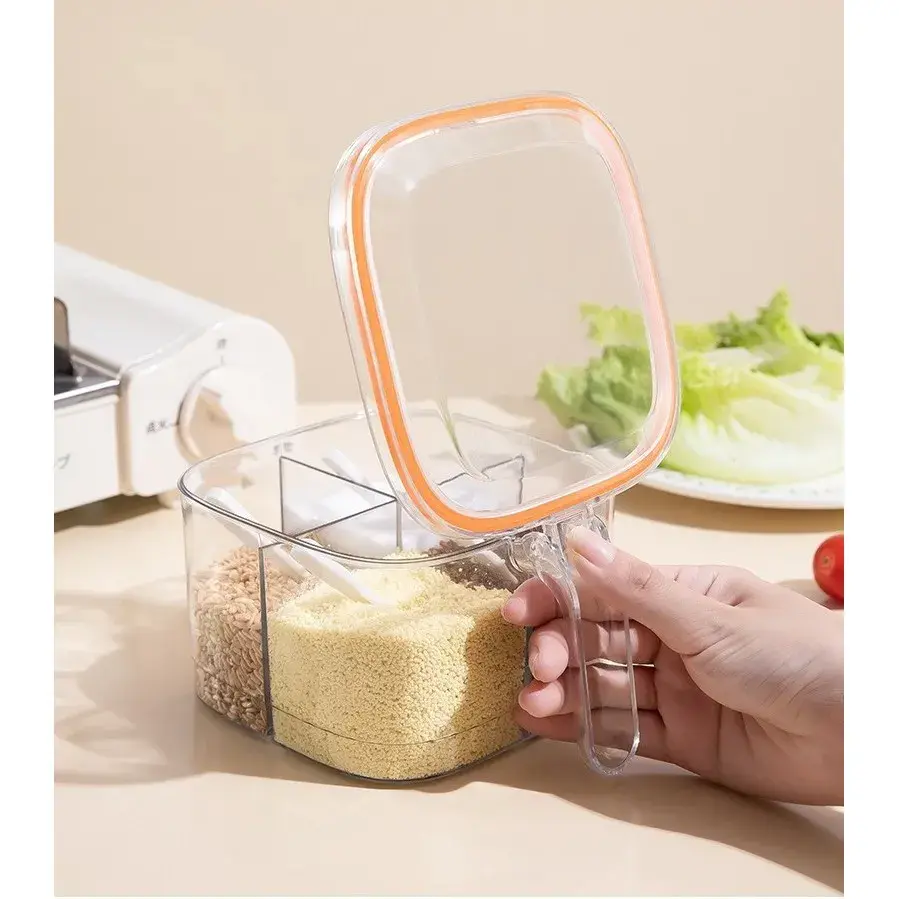 Cutie Depozitare Alimente, din Plastic/Silicon, 20 x 10 x 10 cm, 5 Compartimente (8)