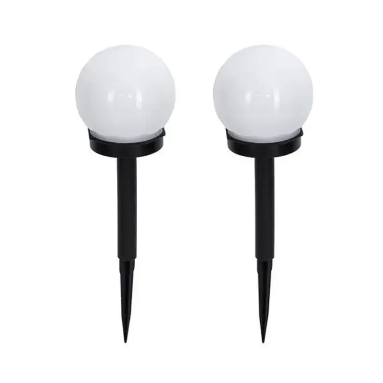Lampa solara LED pentru Gradina, Set 2 Bucati, Tip Glob/Sferica, 37 cm, Diametru 10 cm, Buton On-Off, Multicolor, Negru/Alb (2)