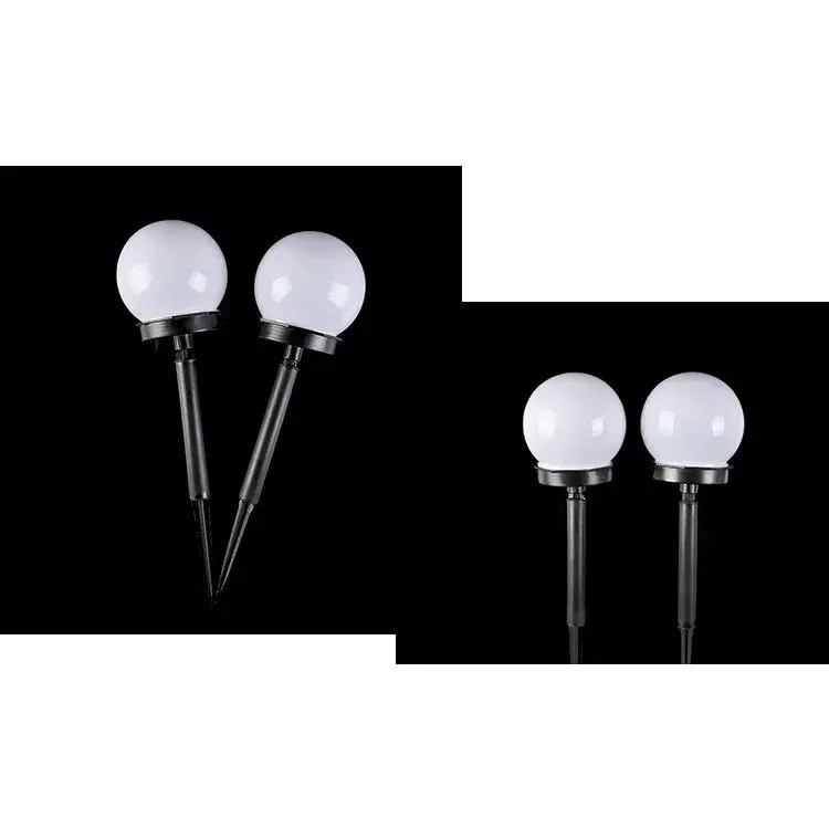 Lampa solara LED pentru Gradina, Set 2 Bucati, Tip Glob/Sferica, 37 cm, Diametru 10 cm, Buton On-Off, Multicolor, Negru/Alb (4)