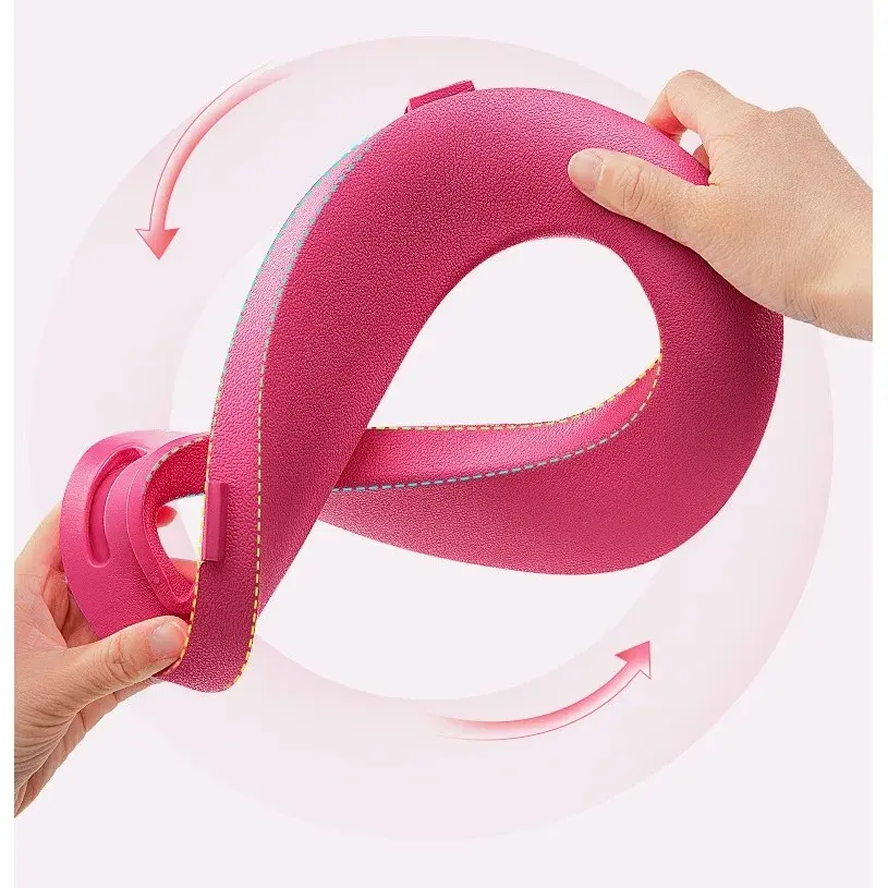Olita pentru Copii, +1an, Portabila, Design cu Fundita, cu Capac, Model Prietenos, Non-Toxic, Compartiment Detasabil, cu Manere, cu 4 Picioare, Usor de Curatat, 46*33*32 cm, Roz (4)
