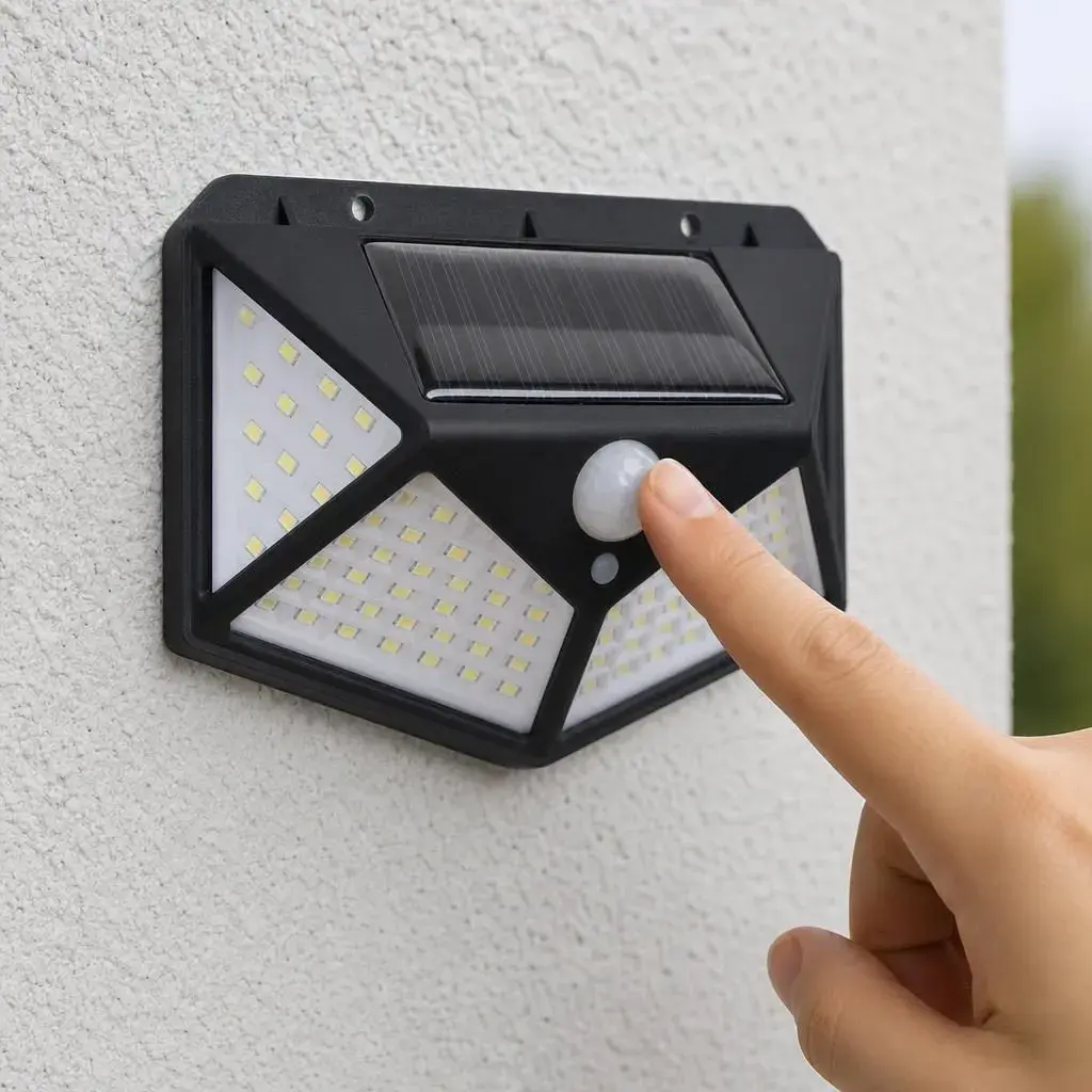 Lampa Solara, Iluminare pe Patru Fete, Alimentare Solara, pentru Gradina, Curte si Terasa (3)