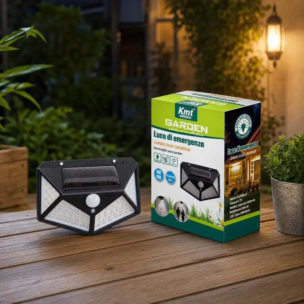Lampa Solara, Iluminare pe Patru Fete, Alimentare Solara, pentru Gradina, Curte si Terasa (5)